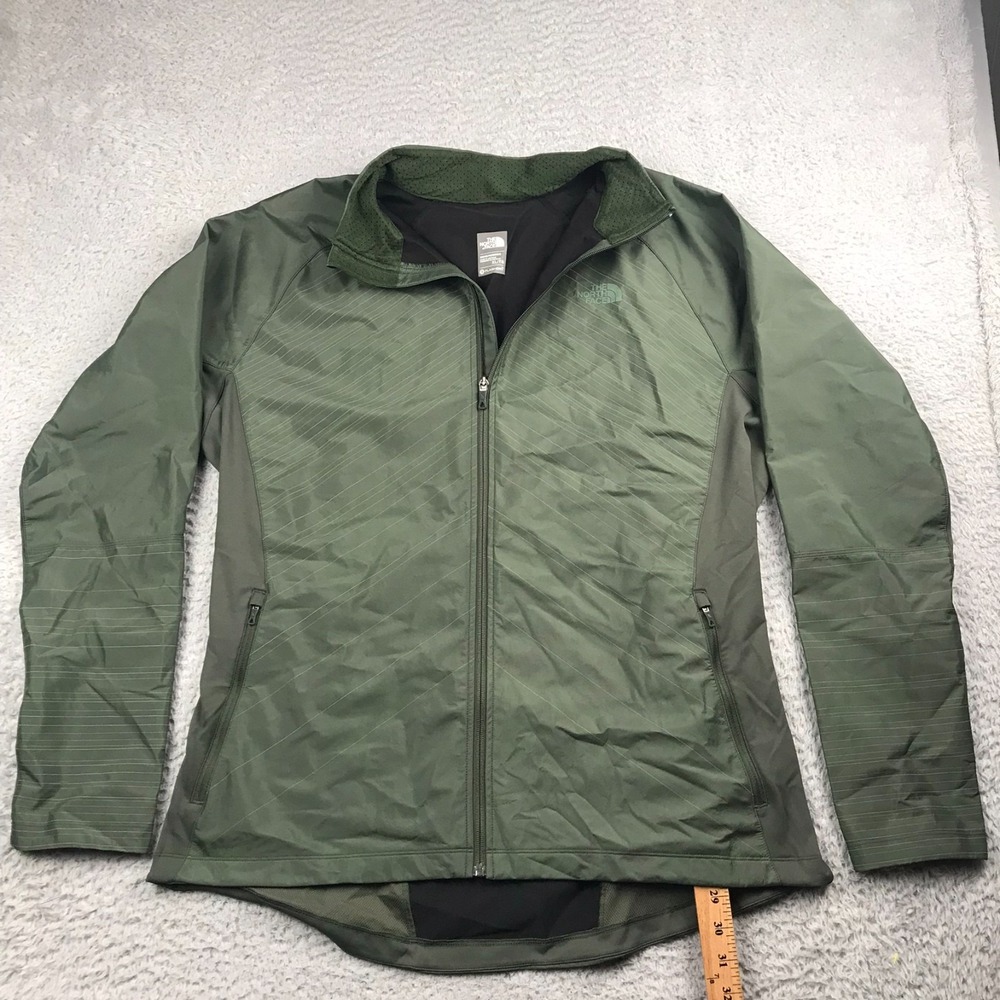 The North Face Isotherm Jacket Mens XL Green Striped Performance Trail Hiking